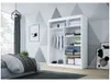 Easy4You D1 120 cm Weiß Schiebetüren Kleiderschrank Produktbild-Vorschau 3