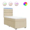 Design Möbel Boxspringbett mit Matratze Creme 100x200 cm Produktbild-Vorschau 2