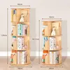Drehbares Bücherregal Massivholz 4 Ebenen 129 cm Kiefer Produktbild-Vorschau 3