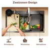 SONNI Breite Seite quadratisches Spülbecken 80 x 45 x 25,8 Produktbild-Vorschau 6