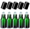 5x Grüne Glasflasche 10 ml Roll-On mit schwarzem Verschluss Produktbild-Vorschau 1