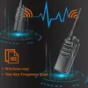 Two walkie-talkies are shown with graphics indicating wireless communication and data transfer. Produktbild-Vorschau