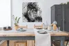 MuchoWow® Poster Löwe - Muster - Schwarz - Weiß 100x100 cm Produktbild-Vorschau 3