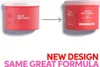 Two identical pink hair mask containers are shown side-by-side, with an arrow indicating a change from the left to the right. Text below reads 'NEW DESIGN SAME GREAT FORMULA'. Anteprima dell’immagine prodotto