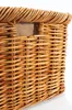 A close-up view of a woven rattan basket, showing its texture and construction. Produktbild-Vorschau