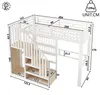 Cama alta de 90 x 200 cm con escalera de almacenamiento, Vista previa de la imagen del producto 7