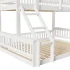 A close-up view of a white wooden bunk bed with a ladder. Anteprima dell’immagine prodotto