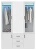 ProximaX Kleiderschrank 130x51.8x181.5cm Weiß mit Produktbild-Vorschau 11