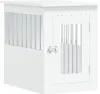 A white wooden dog crate with a slatted door and side panel, shown from the front. Anteprima dell’immagine prodotto