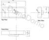 Technical drawing of a sink with dimensions. Produktbild-Vorschau
