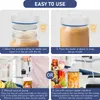 A collage of four images demonstrating how to use a vacuum sealing system for jars. Podgląd zdjęcia produktu