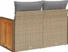 Gartensofa mit Kissen 2-Sitzer Beige Poly Rattan Produktbild-Vorschau 6