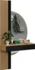 A modern vanity table with a mirror and accessories. Produktbild-Vorschau