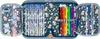 An open pencil case filled with pens, pencils, and markers, featuring a unicorn and rainbow pattern. Náhľad obrázku produktu