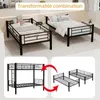 Etagenbett 90 x 190 cm Metallbett in Schwarz, mit Leiter Produktbild-Vorschau 5