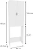 A white washing machine cabinet with dimensions indicated. Produktbild-Vorschau