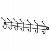 A black metal coat rack with seven hooks is displayed against a white background. Podgląd zdjęcia produktu