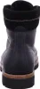 The back view of a black leather boot with a black suede collar. Anteprima dell’immagine prodotto
