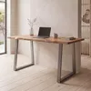 FineBuy Schreibtisch 120x60x76 cm Akazie Massivholz / Produktbild-Vorschau 1