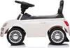 A white toy car with black steering wheel and seat, shown from the side. Produktbild-Vorschau
