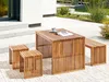 BELIANI Gartenhocker 2er Set Hellbraun Akazienholz Produktbild-Vorschau 2