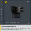 A software interface displaying a webcam with promotional text below. Produktbild-Vorschau