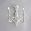 Lucca Applique Murale En Bois Blanc Shabby 2 Lumières .35 Voir les images du produit 2