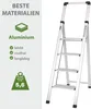 Alu Trittleiter 4-stufig silber klappbar mit Handlauf 150 Produktbild-Vorschau 3
