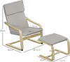 HOMCOM Relaxsessel mit Hocker, Armlehnen, Leinenoptik, Produktbild-Vorschau 3