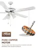 Ventilatore da soffitto bianco opaco con luce | 132 cm | Anteprima dell’immagine prodotto 7