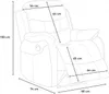 A line drawing of a recliner chair with dimensions indicated by lines and text. Anteprima dell’immagine prodotto