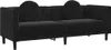 vidaXL Sofa mit Kissen 3-Sitzer Schwarz Samt Produktbild-Vorschau 1