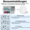 An instructional diagram showing how to set up a motion sensor light. Produktbild-Vorschau