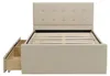 Homestyle4u Polsterbett 140x200 Beige Doppelbett Produktbild-Vorschau 16