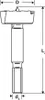 A technical drawing of a drill bit with dimensions indicated by letters and lines. Anteprima dell’immagine prodotto