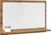 A bathroom mirror with a shelf and a small light on the shelf. Voir les images du produit