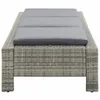 vidaXL Sonnenliege mit Auflage Grau Poly Rattan Produktbild-Vorschau 5