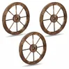 Relaxdays Wagenrad Holz, 3er Set, Deko für Garten, Produktbild-Vorschau 8