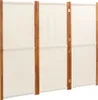 vidaXL 3 tlg. Raumteiler Cremeweiß 210x180 cm - Raumteiler Produktbild-Vorschau 2