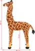 A stuffed giraffe toy is shown standing against a white background with measurement indicators. Náhľad obrázku produktu