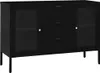 vidaXL Sideboard Schwarz 105x35x70 cm Stahl und Hartglas -  Produktbild-Vorschau 3