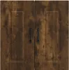 A close-up view of two wooden cabinet doors with black handles. Anteprima dell’immagine prodotto