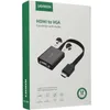 The image shows the retail packaging of a Ugreen HDMI to VGA converter with audio. Voir les images du produit