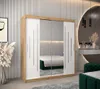 Šatní skříň se zrcadlem EWEHEDVIKA - šířka 180 cm, dub Náhled obrázku produktu 1