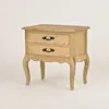 Venezia Eiche Nachttisch, gebogene Beine, gebleichtes Holz, Produktbild-Vorschau 1