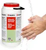 Hands being washed under running water next to a large container of hand cleaner. Produktbild-Vorschau