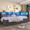 Stauraumbett mit LED-Beleuchtung, Lattenrost, Stauraum, Produktbild-Vorschau 5