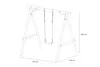 A line drawing of a wooden swing set with dimensions indicated. Produktbild-Vorschau