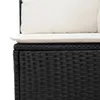 vidaXL 7-tlg. Garten-Sofagarnitur mit Kissen Schwarz Poly Produktbild-Vorschau 5
