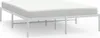 A white metal bed frame with a white mattress on top, set against a white background. Náhled obrázku produktu